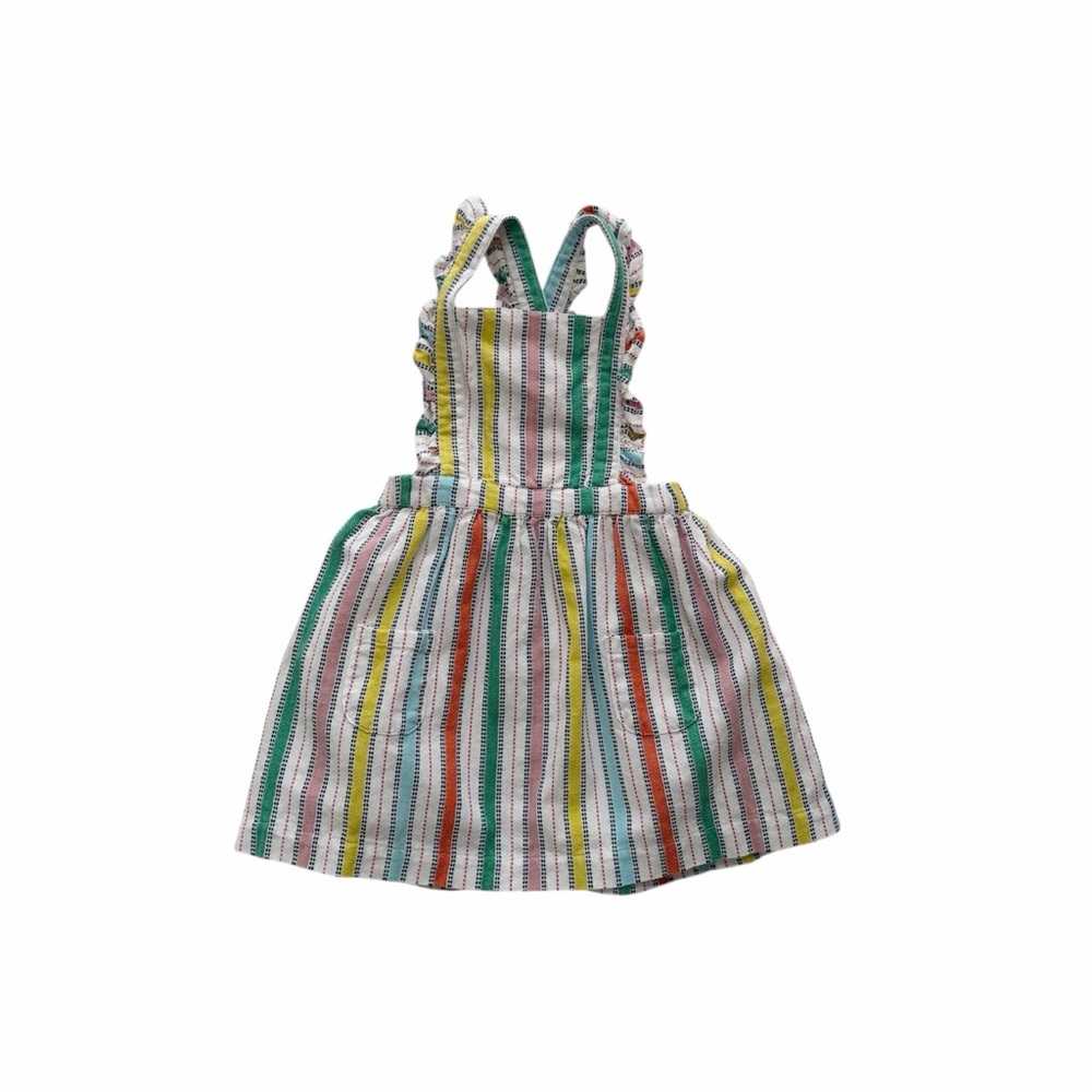 Mini Boden Colorful Striped Ruffle Dress